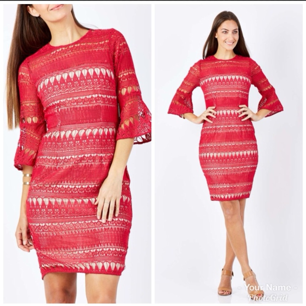 NWT COOPER ST Decandent Lace Dress 3/4 Bell Sleeve